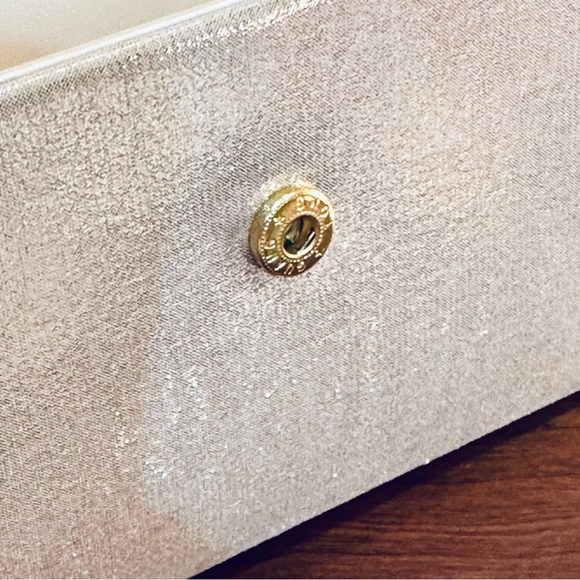 🌟HP🌟VTG Elegant Soft Gold Metallic Snap Clutch Evening Bag - Picture 9 of 10